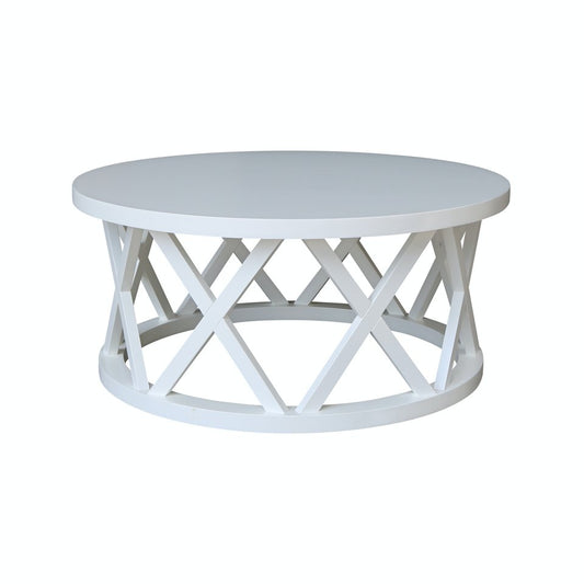 Home Accents - Ceylon Round Coffee Table in White