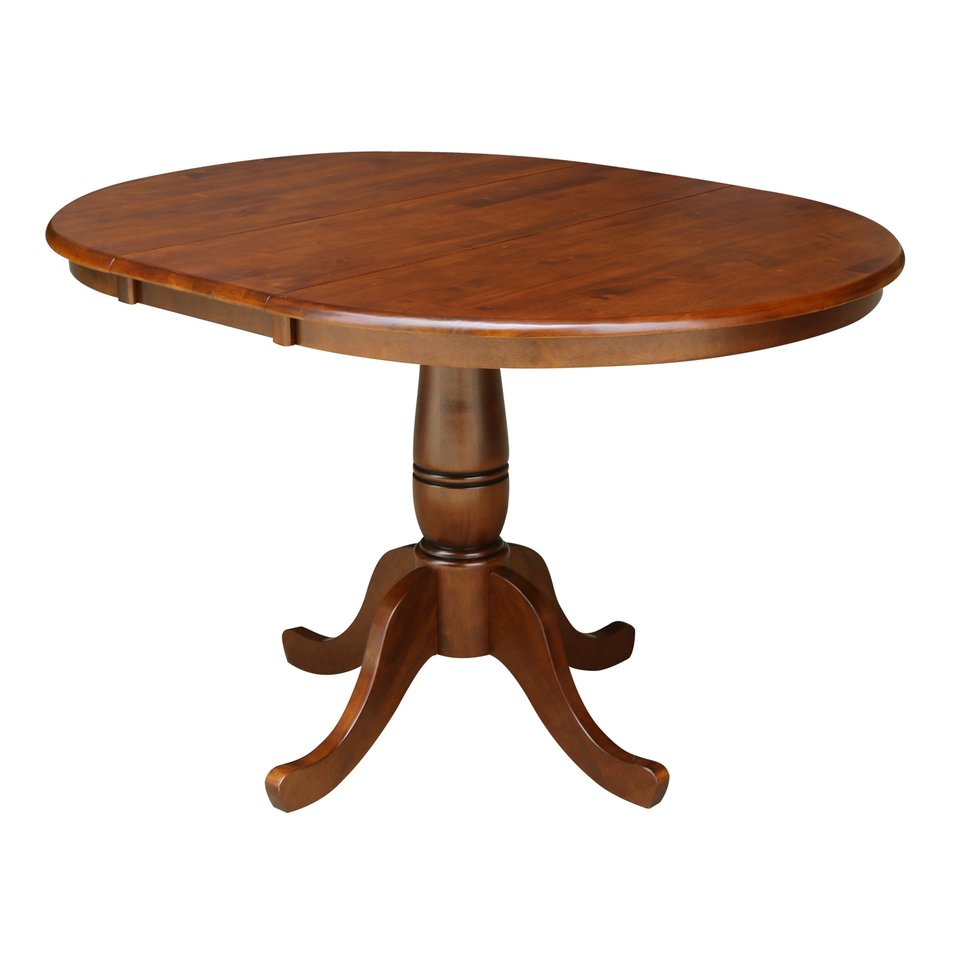 Dining Essentials - 36" Extension Table Top w/ 30" H Traditional Pedestal in Espresso
