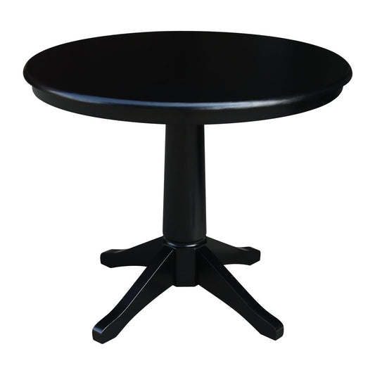Dining Essentials - 36" Round Table Top w/ 30" H Transitional Pedestal in Black