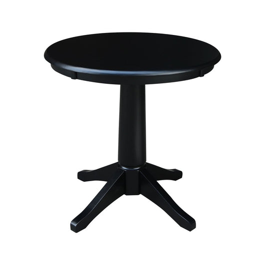 Dining Essentials - 30" Round Table Top w/ 30" H Transitional Pedestal in Black