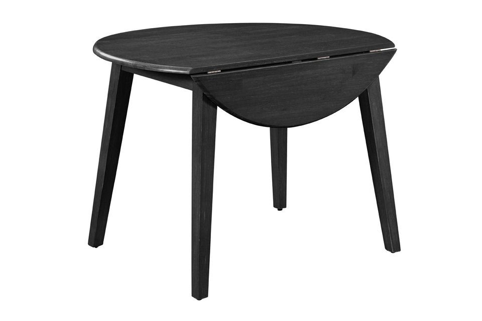 Dining Essentials - 42" Round Drop Leaf Table in Black