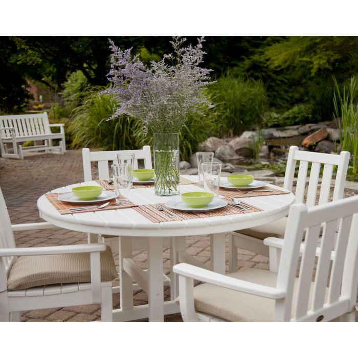 Polywood - Traditional Garden 5-Piece Round Farmhouse Dining Set - FREE SHIPPING