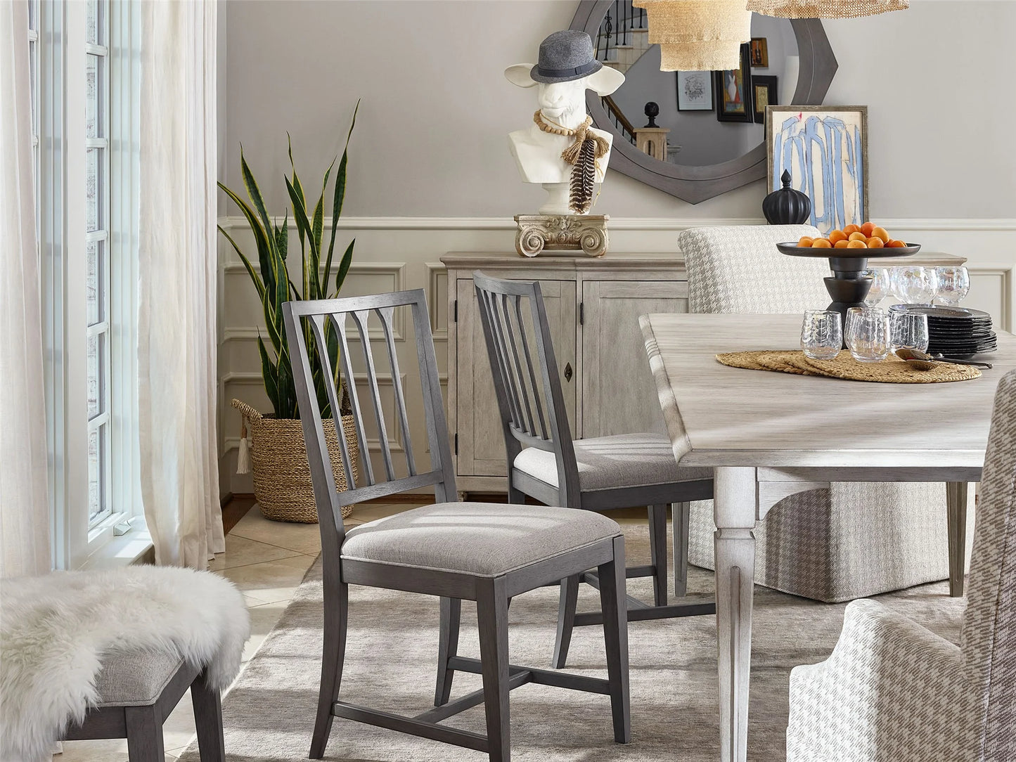 UNIVERSAL - PAST FORWARD SLAT BACK SIDE CHAIR