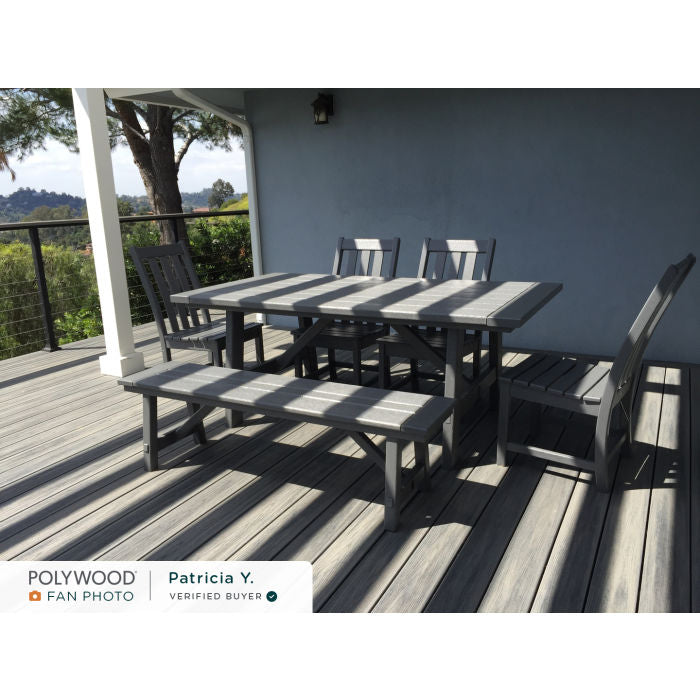 Polywood - Vineyard 6-Piece Rustic Farmhouse Side Chair Dining Set with Bench - FREE SHIPPING