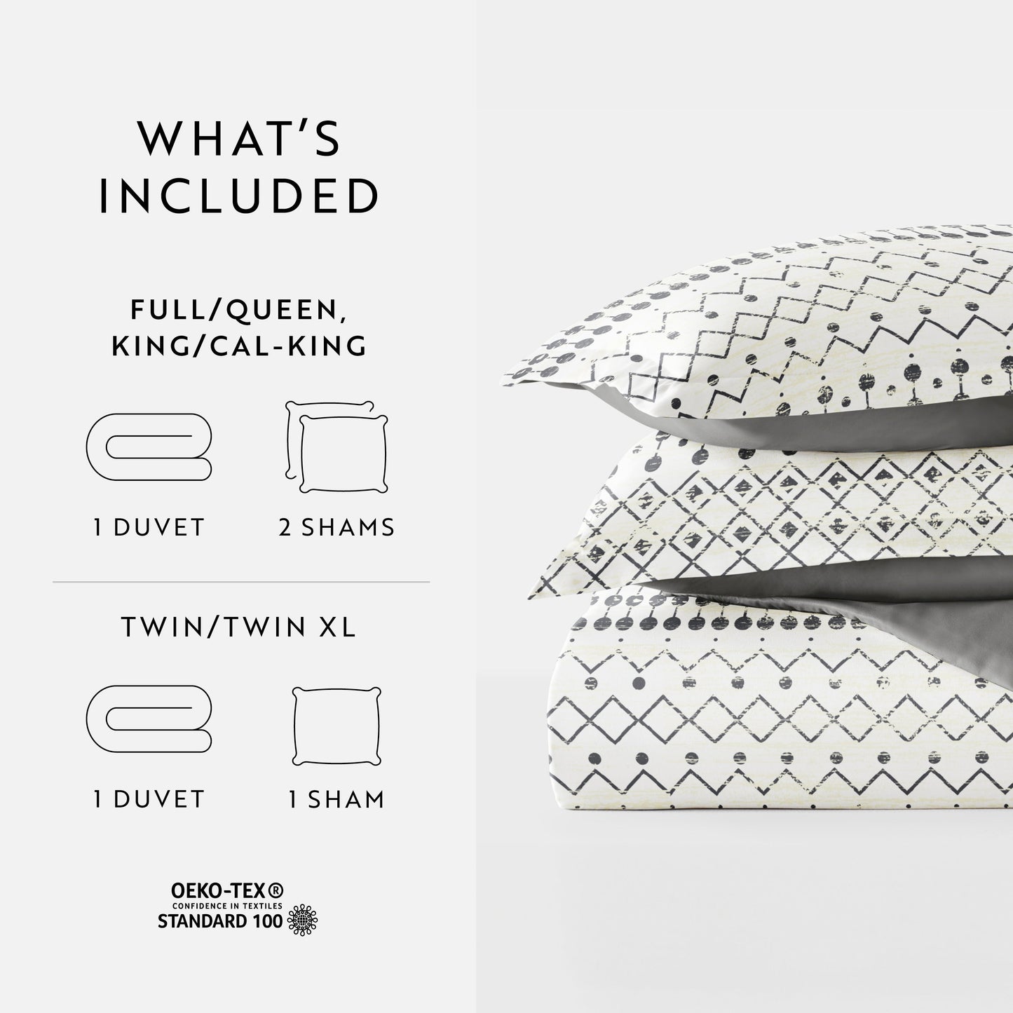 Etched Gate Patterned Reversible Duvet Cover Set