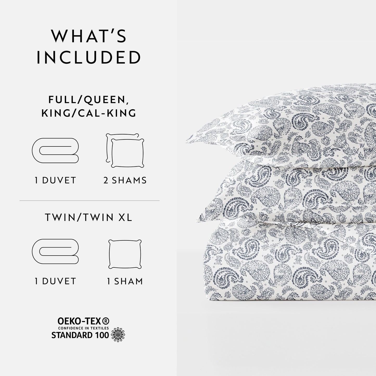 Coarse Paisley Patterned Duvet Cover Set