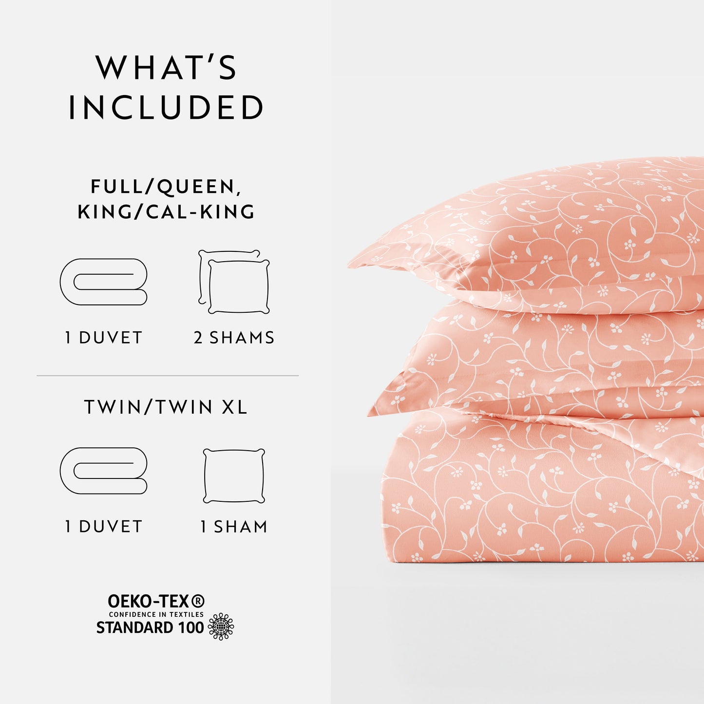 Pink Buds Patterned Duvet Cover Set