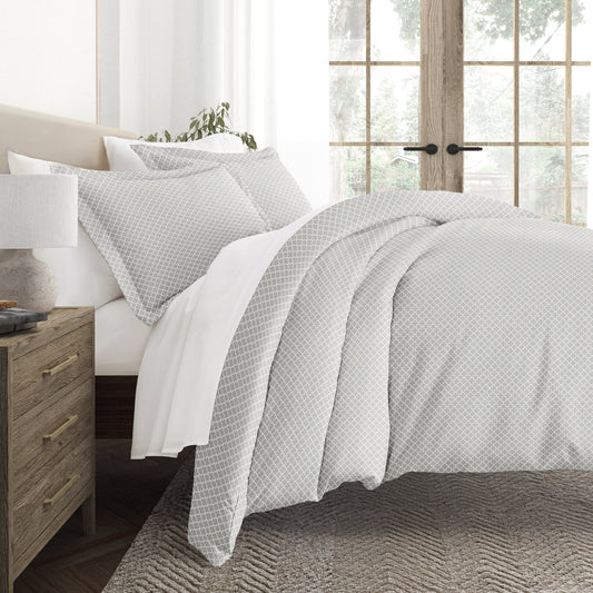 Quatrefoil Patterned Duvet Cover Set
