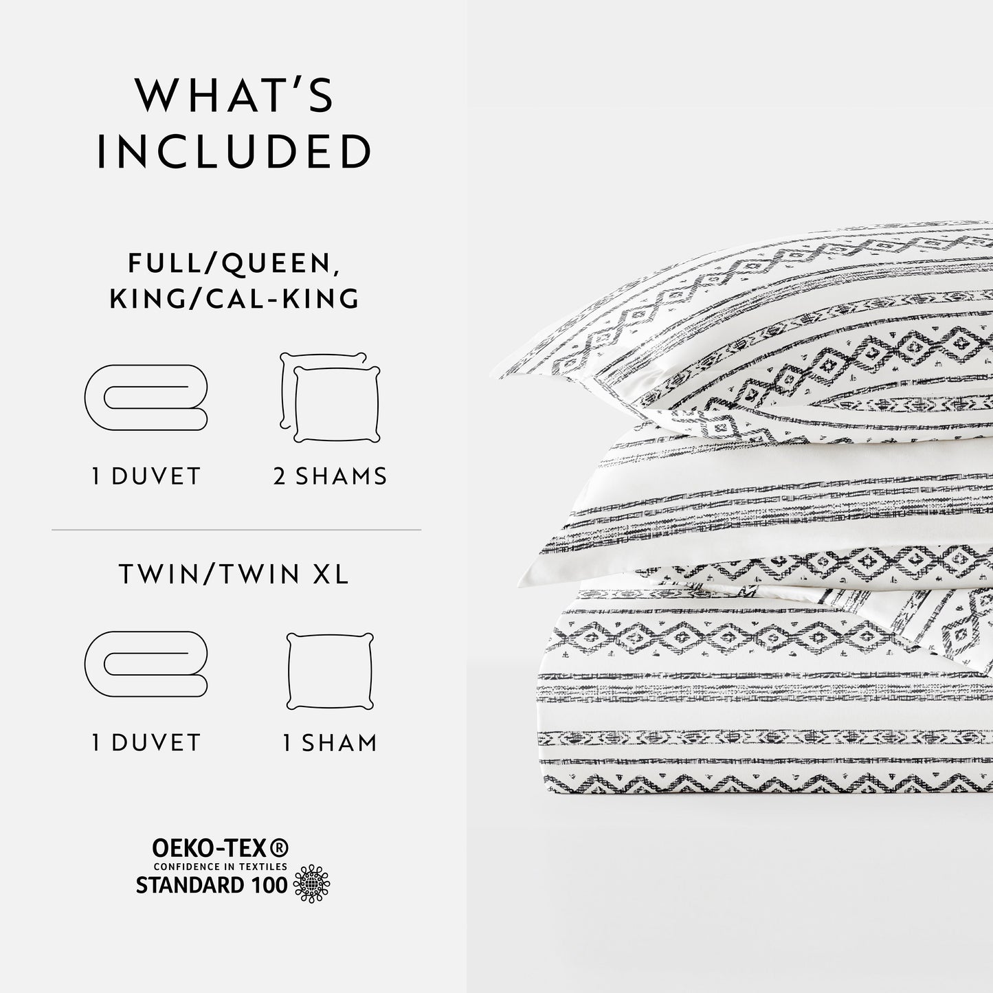 Geo Threads Patterned Duvet Cover Set