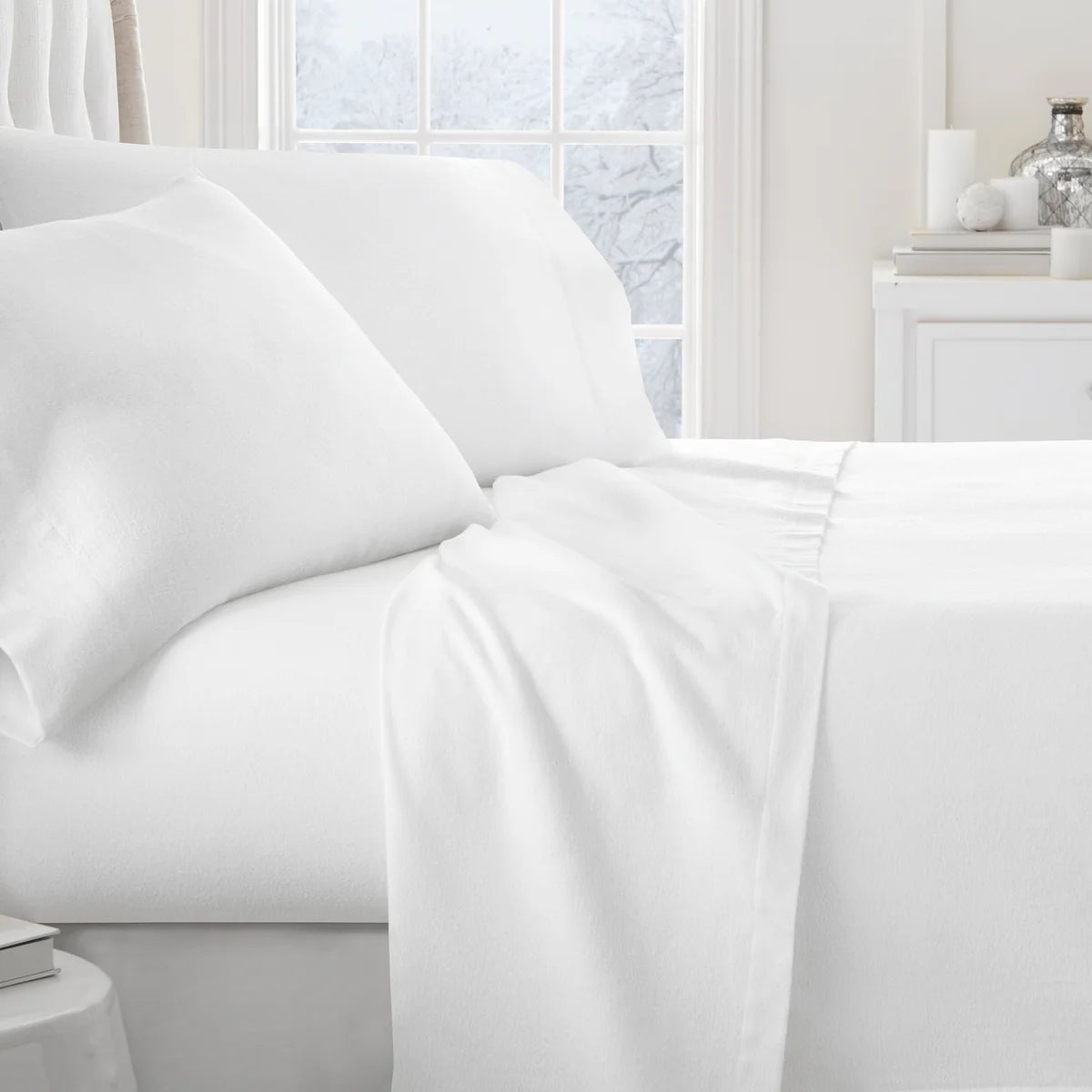 4-Piece 100% Cotton Flannel Sheet Set