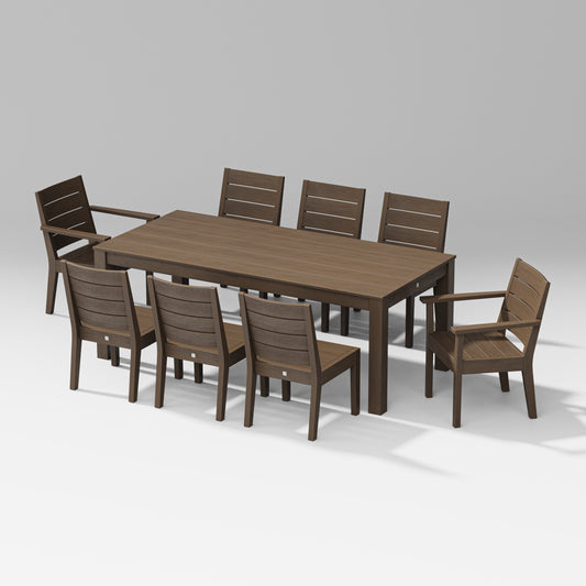 POLYWOOD Latitude 9-Piece Parsons Table Dining Set — Kona