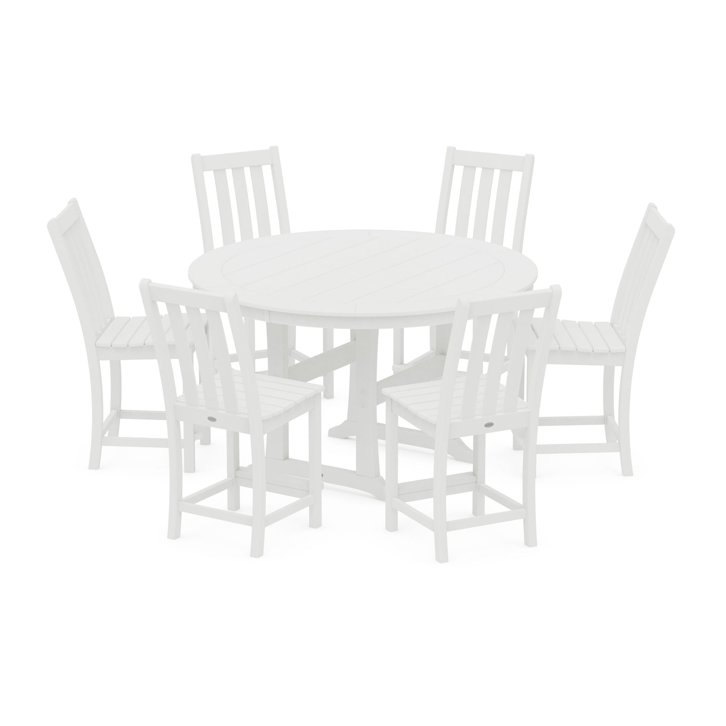 POLYWOOD Vineyard 7-Piece Side Chair Round Counter Set