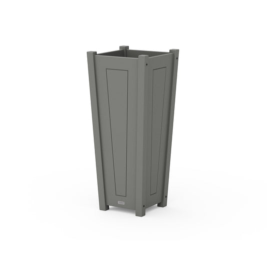 POLYWOOD Country Living Tapered Square Tall Planter Box — Slate Grey
