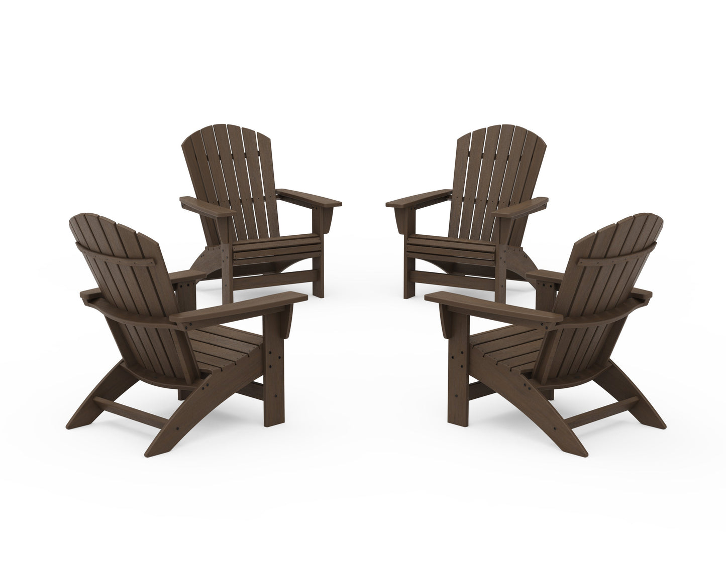 POLYWOOD 4-Piece Nautical Grand Adirondack Chair Conversation Set — Kona