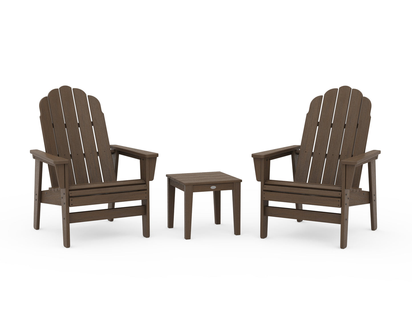 POLYWOOD 3-Piece Vineyard Grand Upright Adirondack Set — Kona