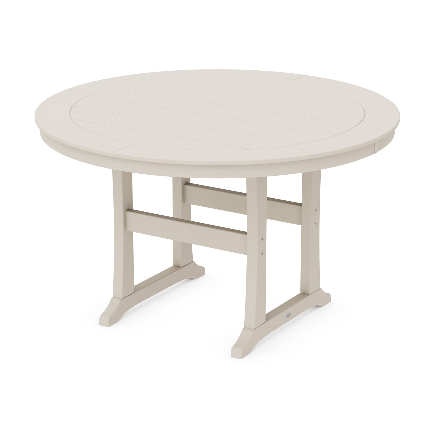 POLYWOOD Nautical Trestle 60" Round Counter Table — Sand