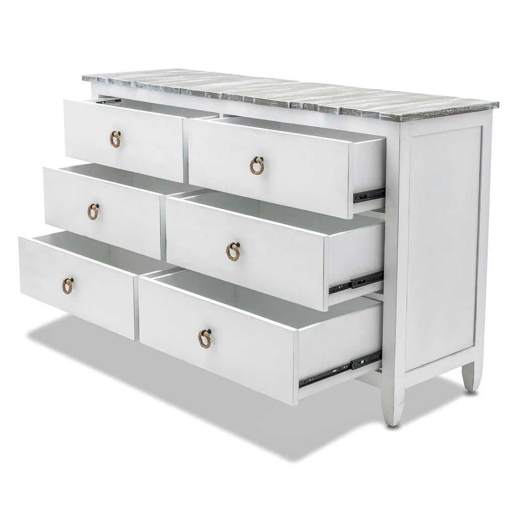 Sea Winds - Picket Fence 6-Drawer Dresser