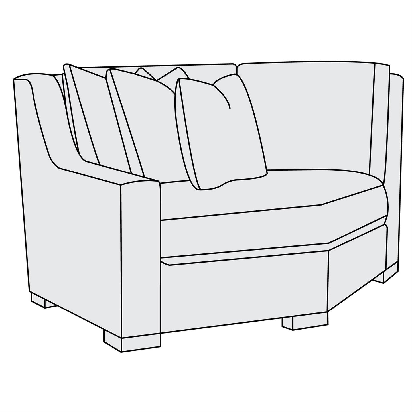 Bernhardt Germain Fabric Left Arm Cuddler — B2634