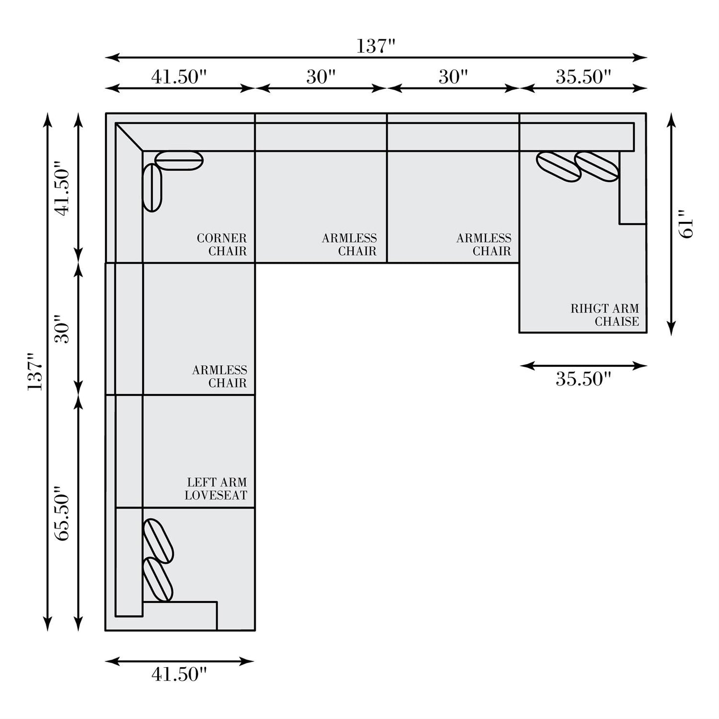 Bernhardt Mila Fabric Sectional — K1957