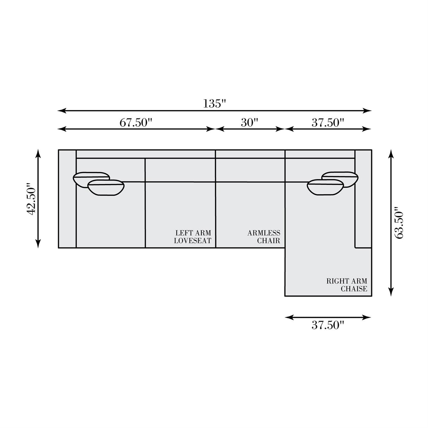 Bernhardt Gabi Fabric Sectional — K1967
