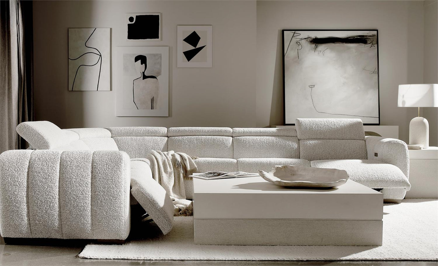 Bernhardt Aldo Fabric Power Motion Sectional — K1975