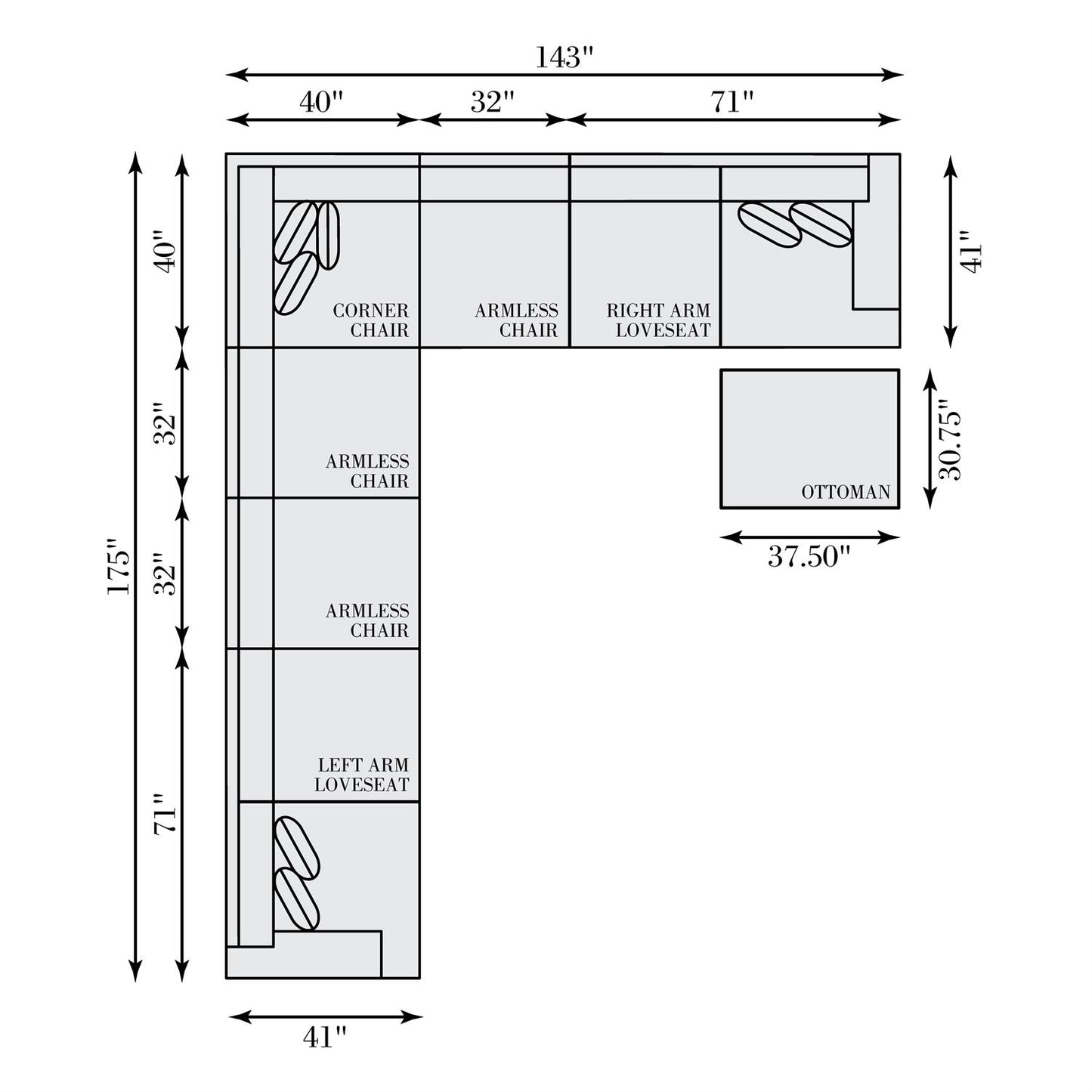 Bernhardt Serena Fabric Sectional — K2028