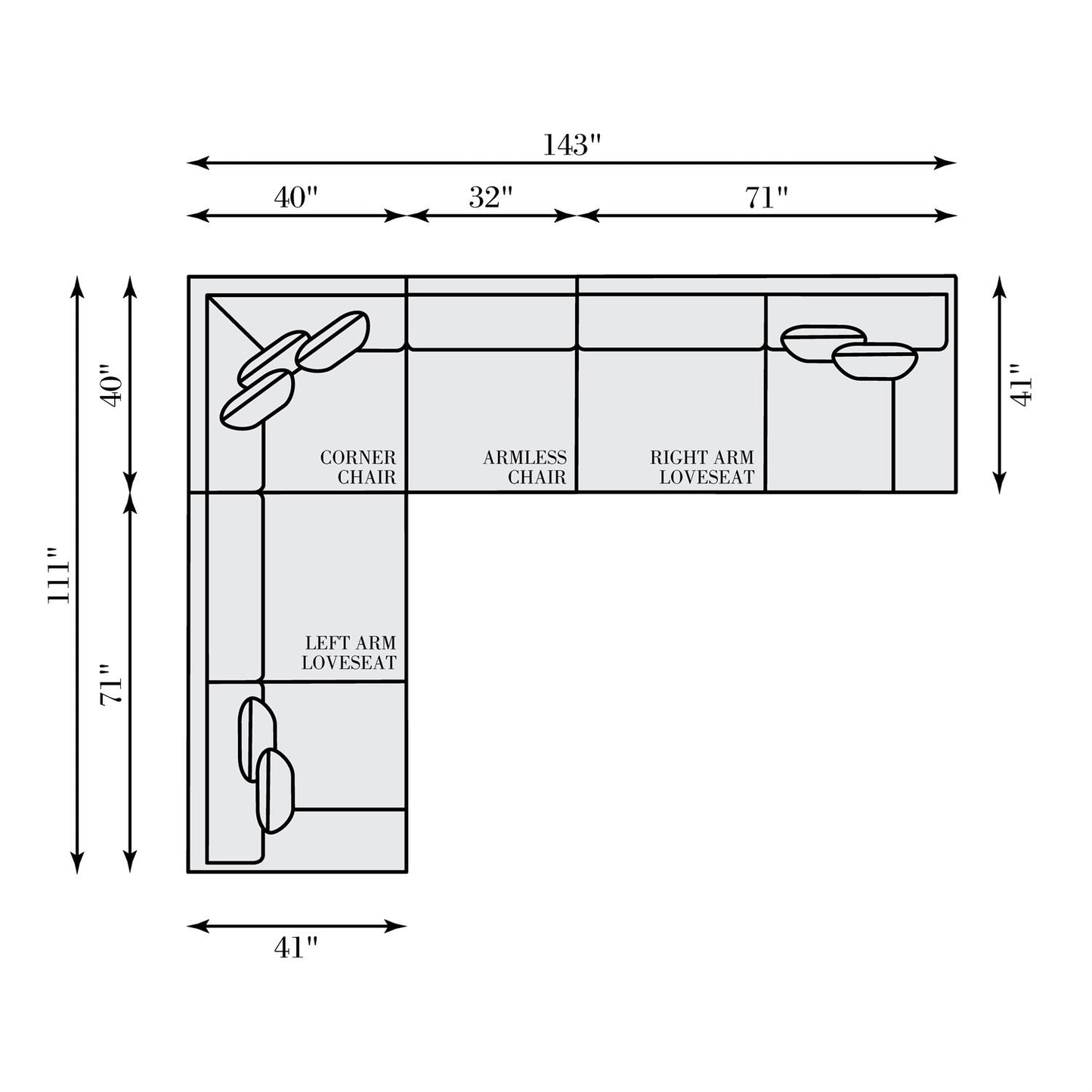 Bernhardt Serena Fabric Sectional — K2064