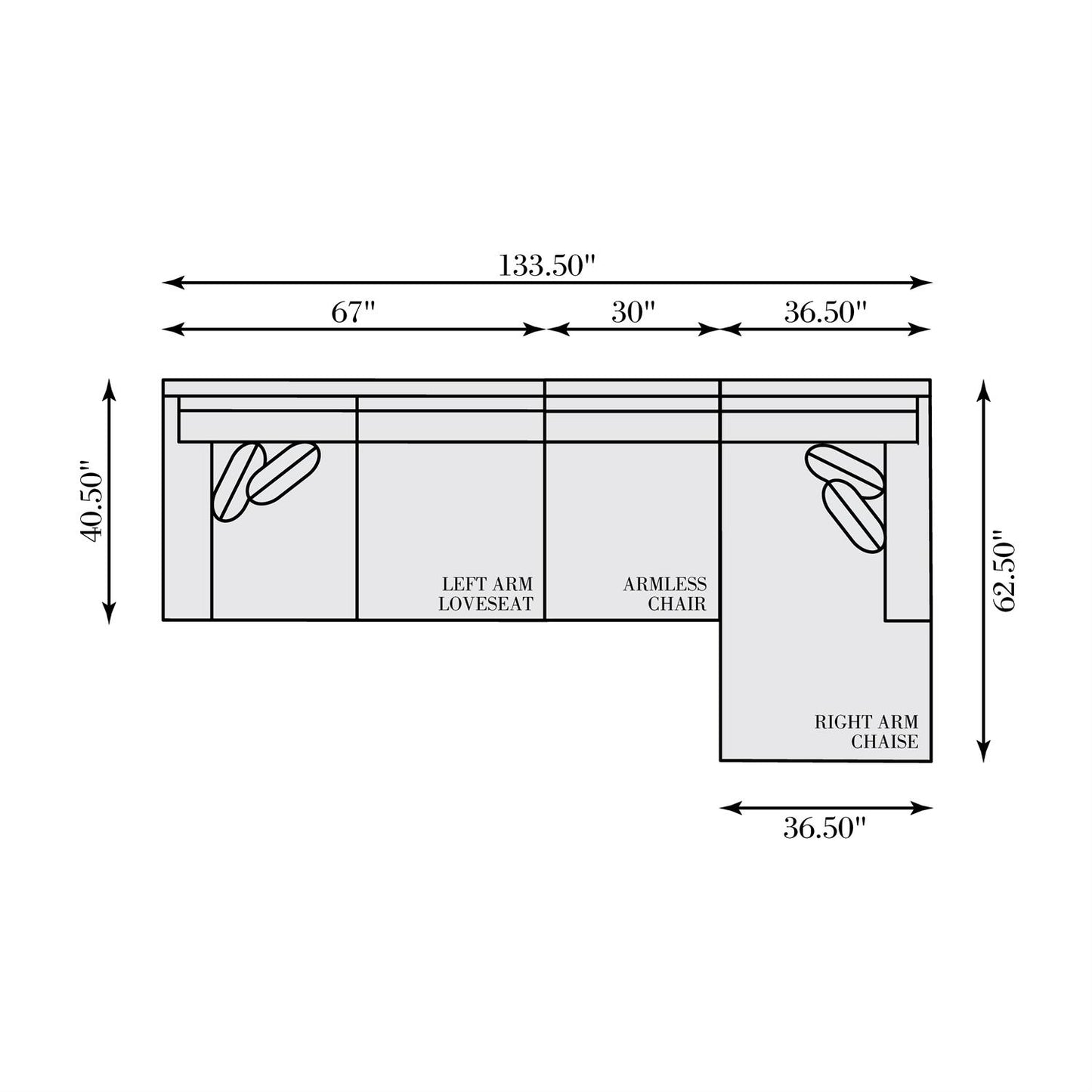 Bernhardt Dawkins Fabric Sectional — K2112