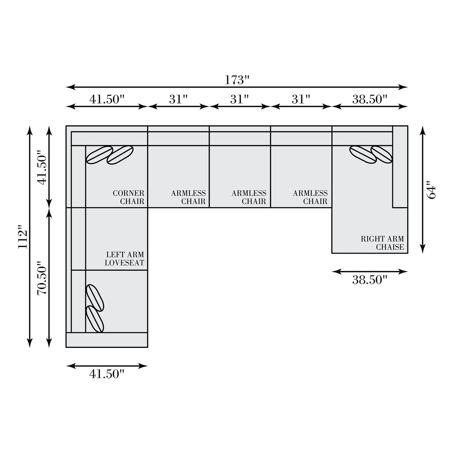 Bernhardt Drew Fabric Sectional — K2331
