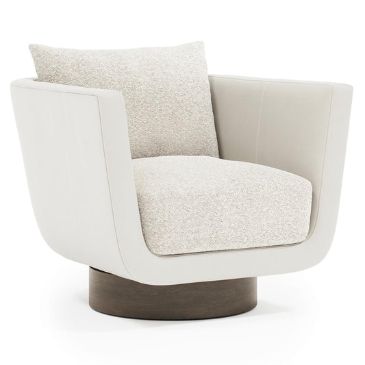 Bernhardt Gemma Leather-Fabric Swivel Chair — N653SLF