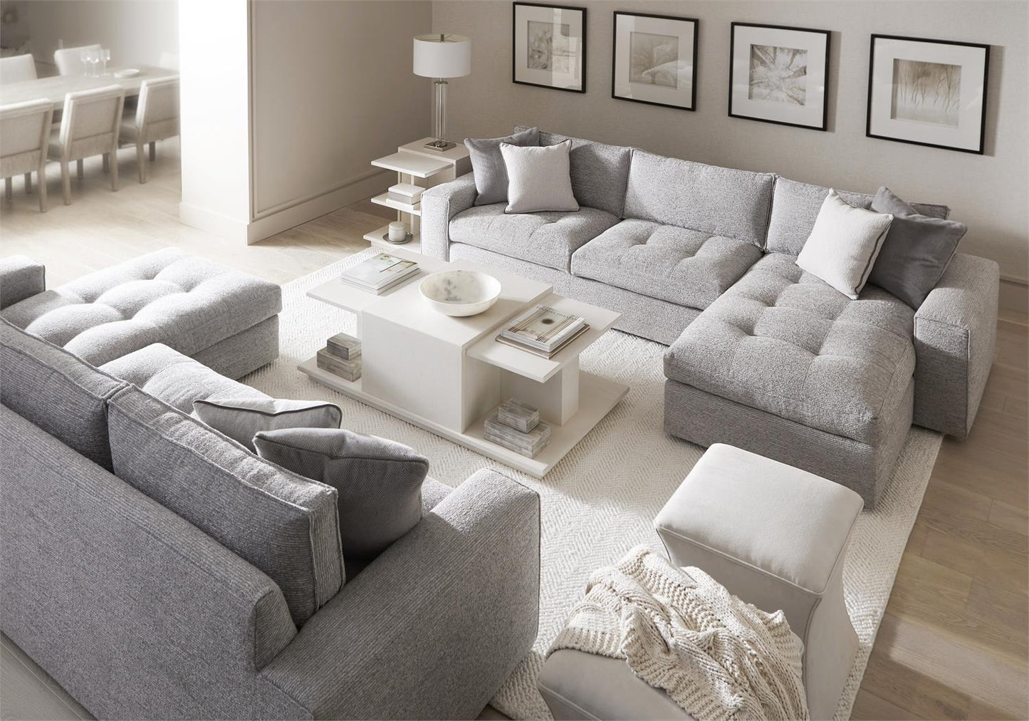 Bernhardt Roscoe Fabric Ottoman Without Nails — N9000X