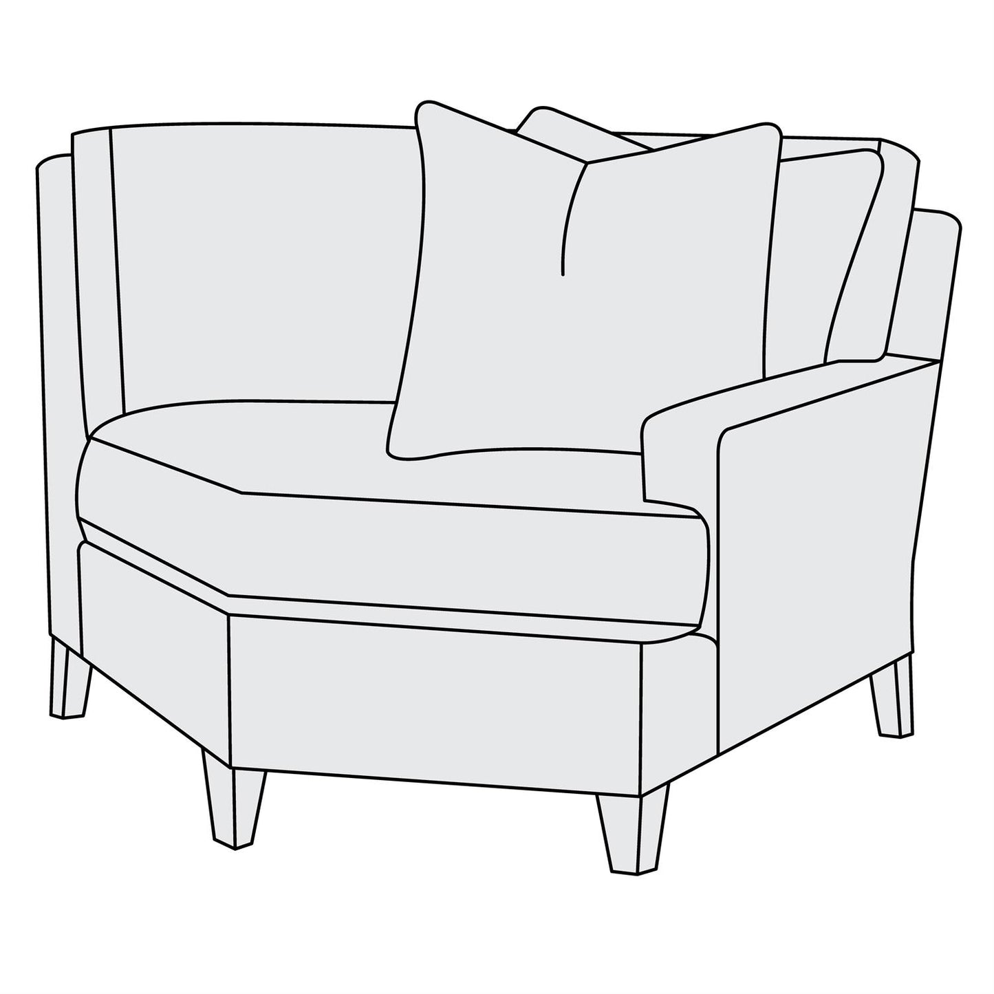 Bernhardt Mila Fabric Right Arm Cuddler — P6433