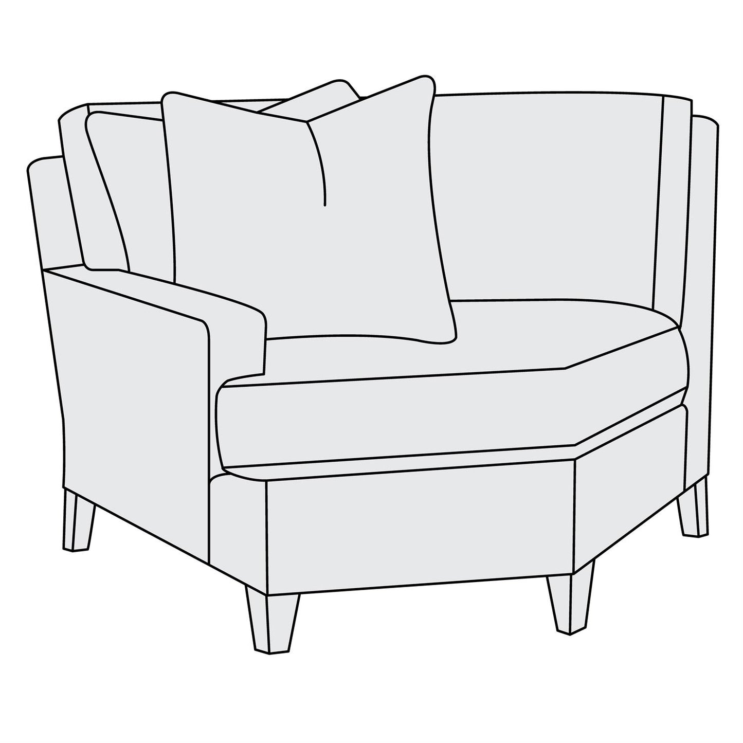 Bernhardt Mila Fabric Left Arm Cuddler — P6434