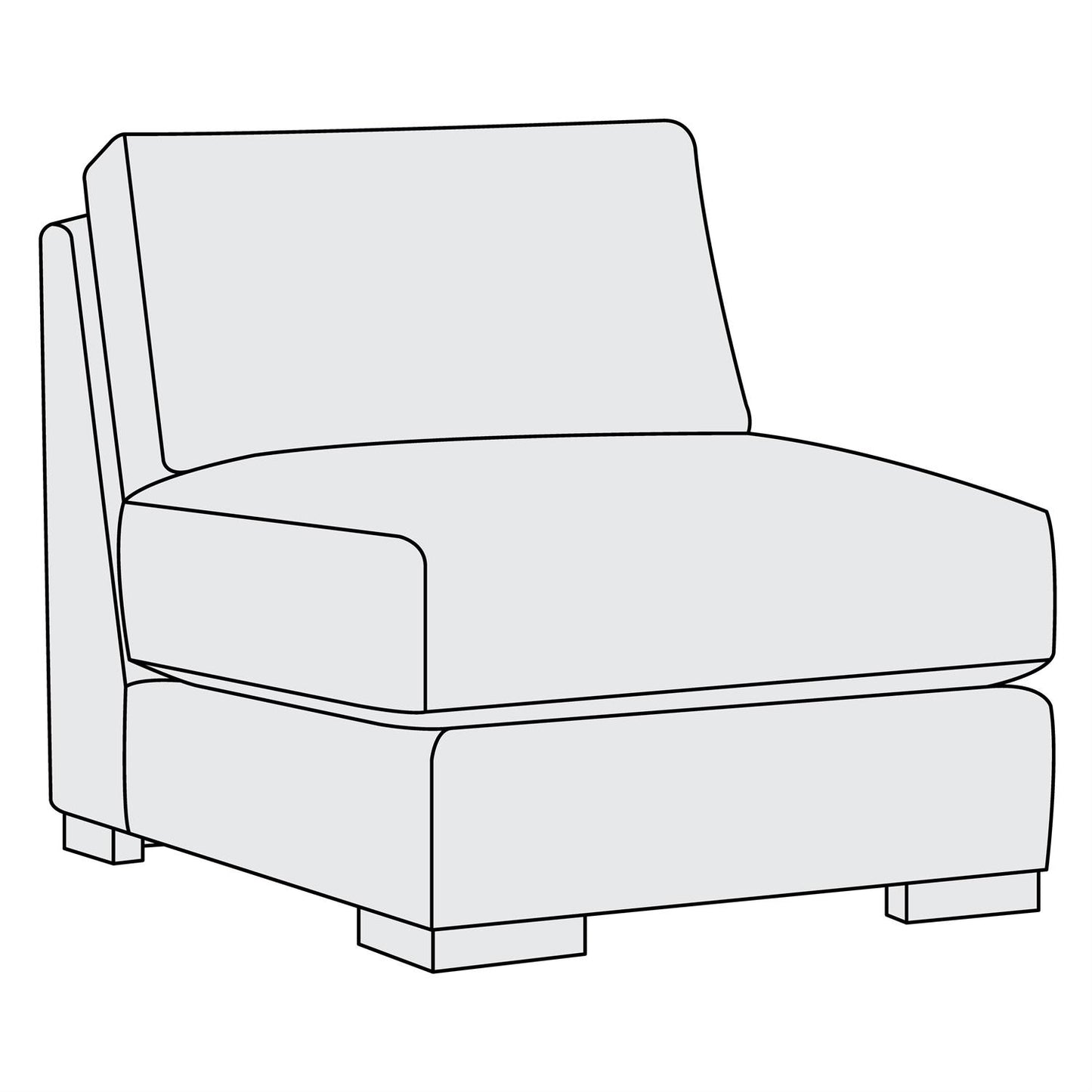 Bernhardt Drew Fabric Armless Chair — P7530
