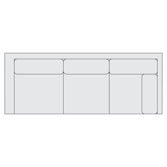 Bernhardt Fabric Right Arm Return Sofa — Y93