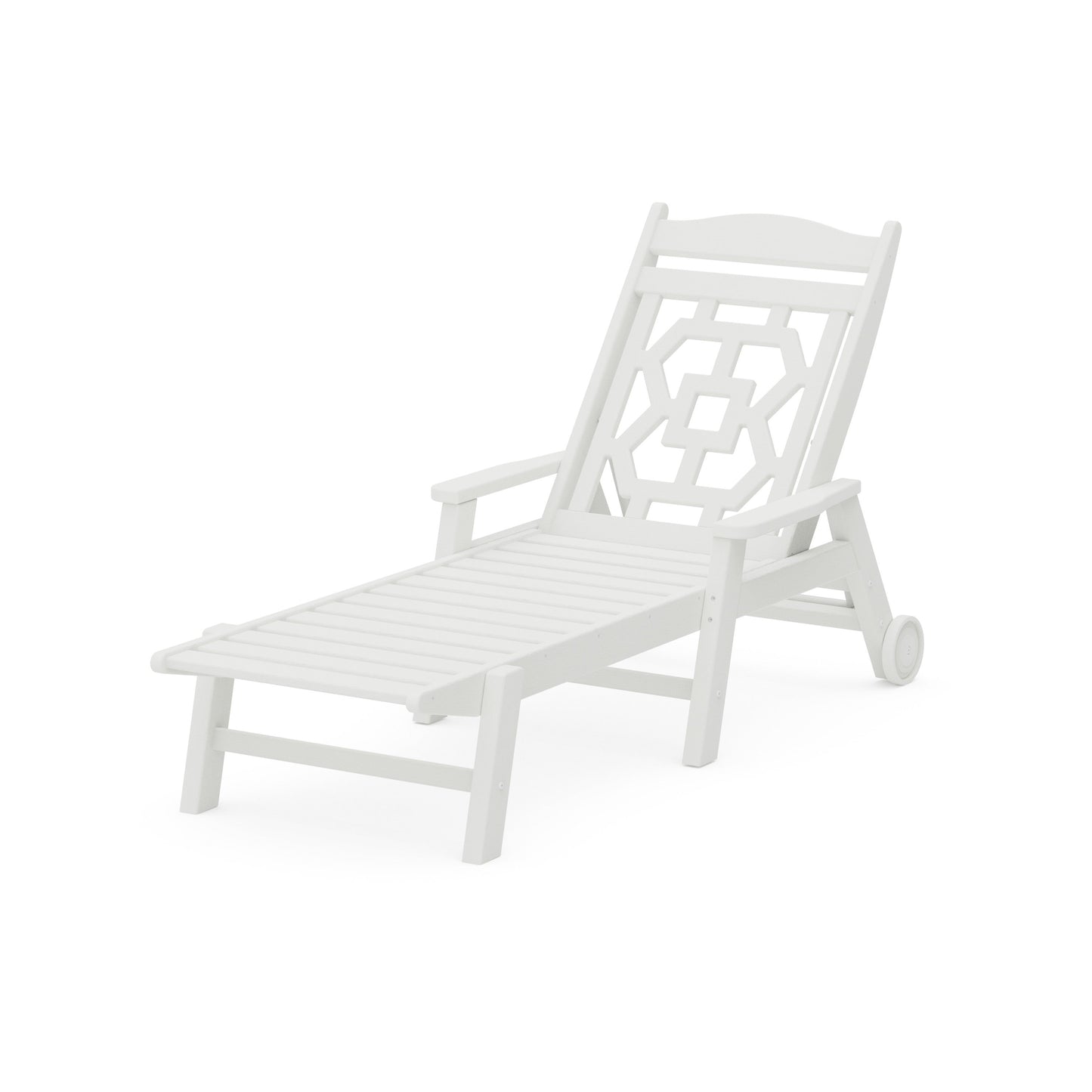 POLYWOOD Chinoiserie Chaise Lounge — Vintage White