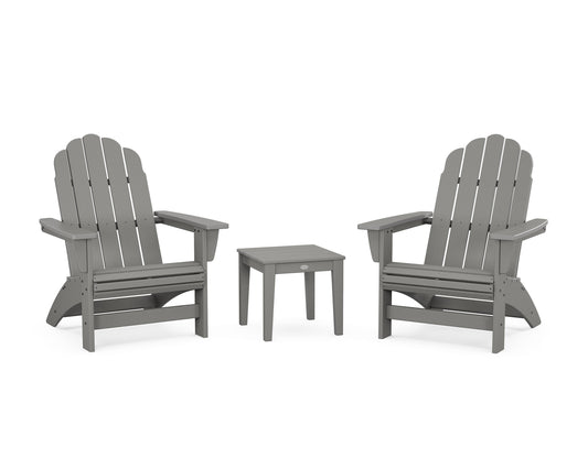 POLYWOOD 3-Piece Vineyard Grand Adirondack Set — Slate Grey