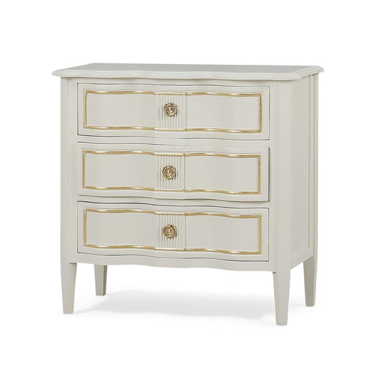 Bramble Connaught 3 Drawer Bedside Table - supplier example in PUT GLD NDT