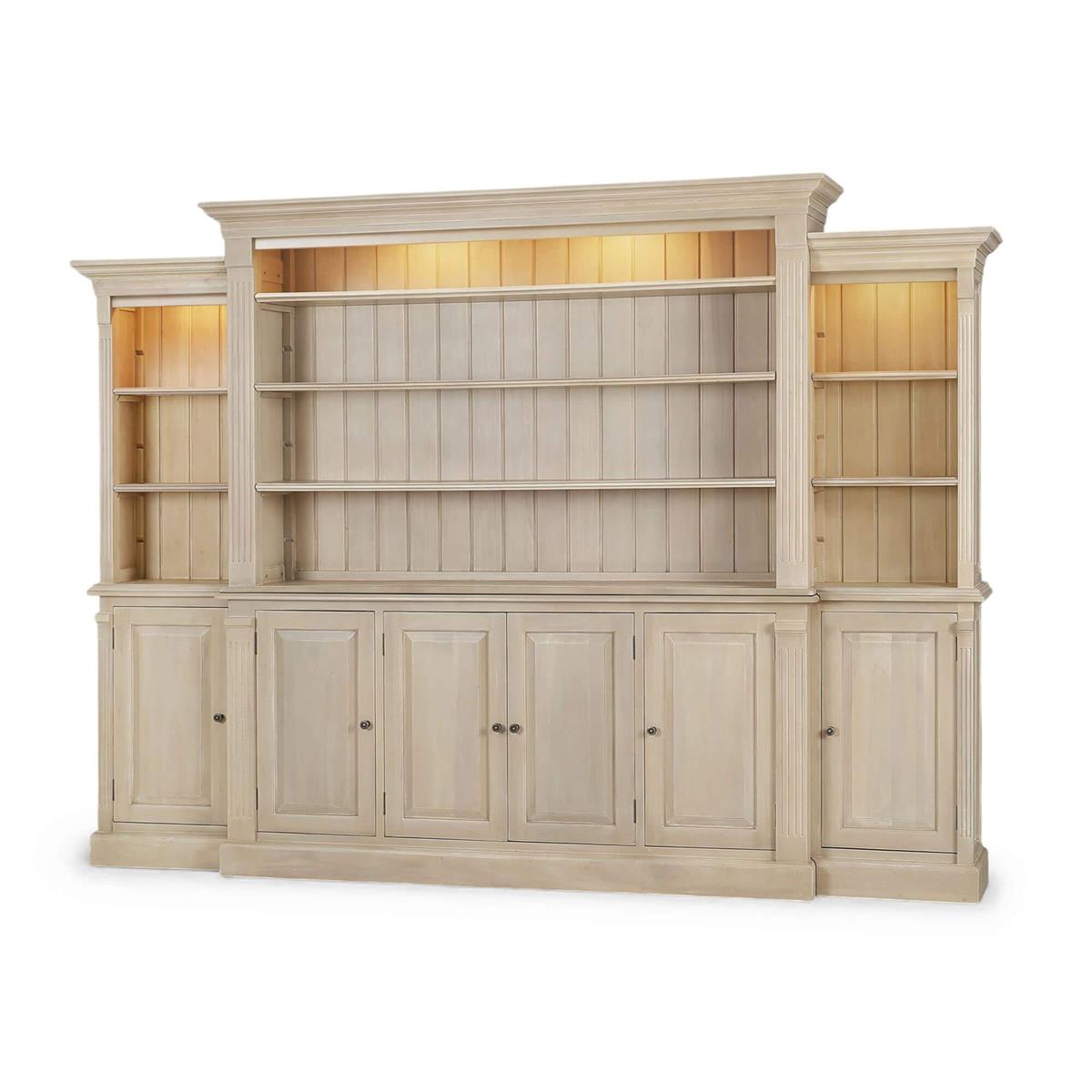 Bramble French Hens Media Cabinet with Glass Shelves on Sides with LED - supplier example in SNB