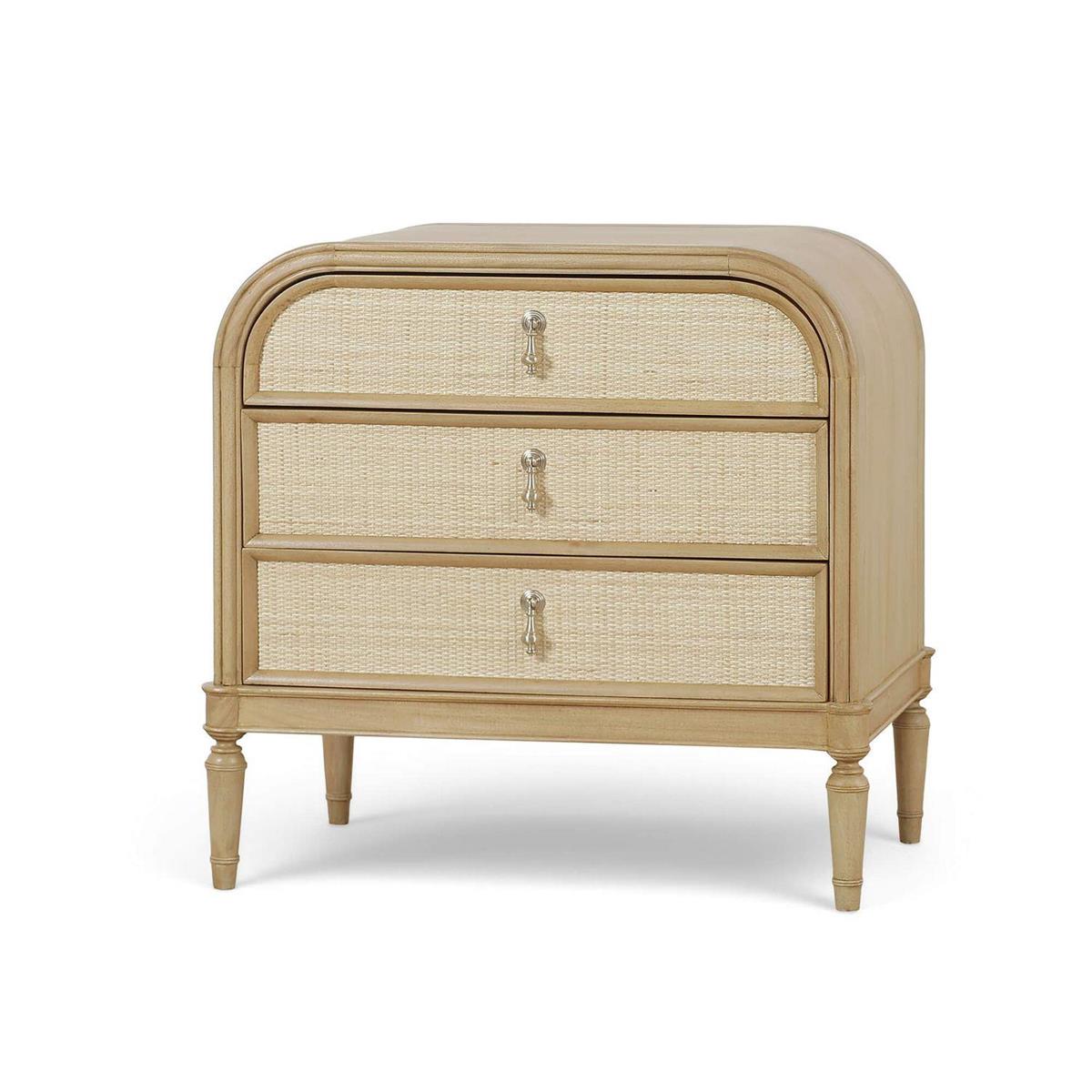 Bramble Langford 3 Drawer Nightstand with Rattan - supplier example in FRW RNAT