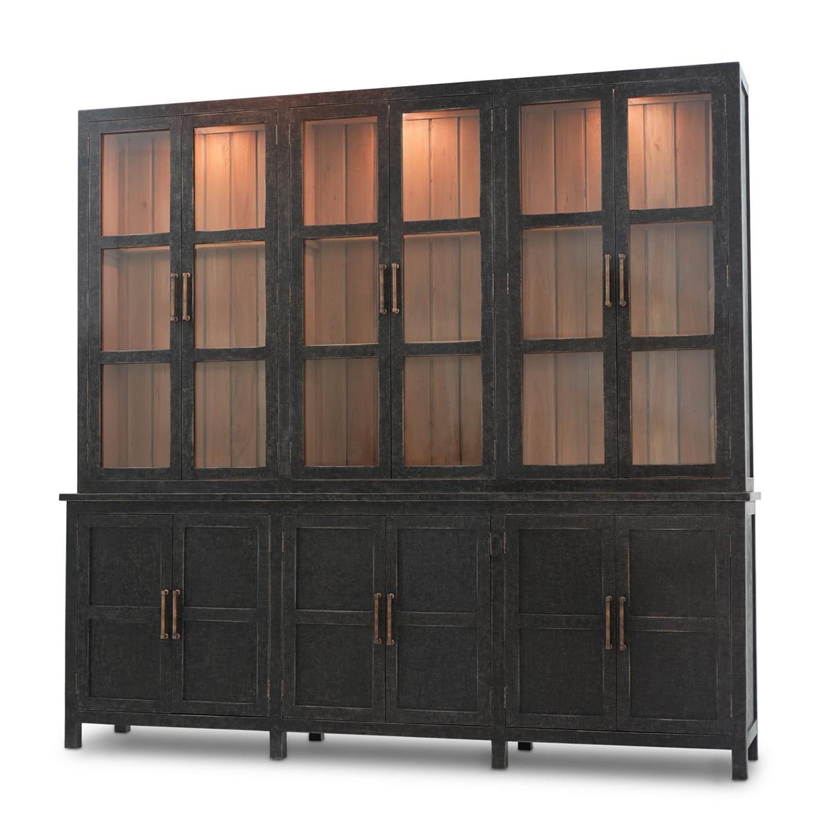 Bramble Madrone 12 Door Display Cabinet with Glass Shelves and LED Lights - supplier example in VGB DRW
