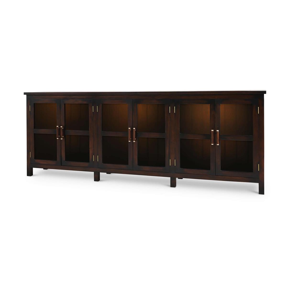 Bramble Madrone 6 Door Sideboard with Glass Shelves with 3 LED - supplier example in VDK