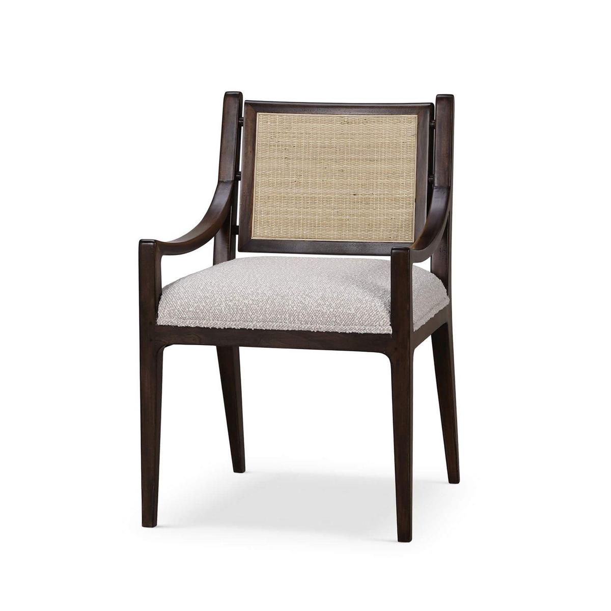 Bramble Milano Dining Chair with Upholstered Seat & Rattan Back - supplier example in WLT SF212 RNAT