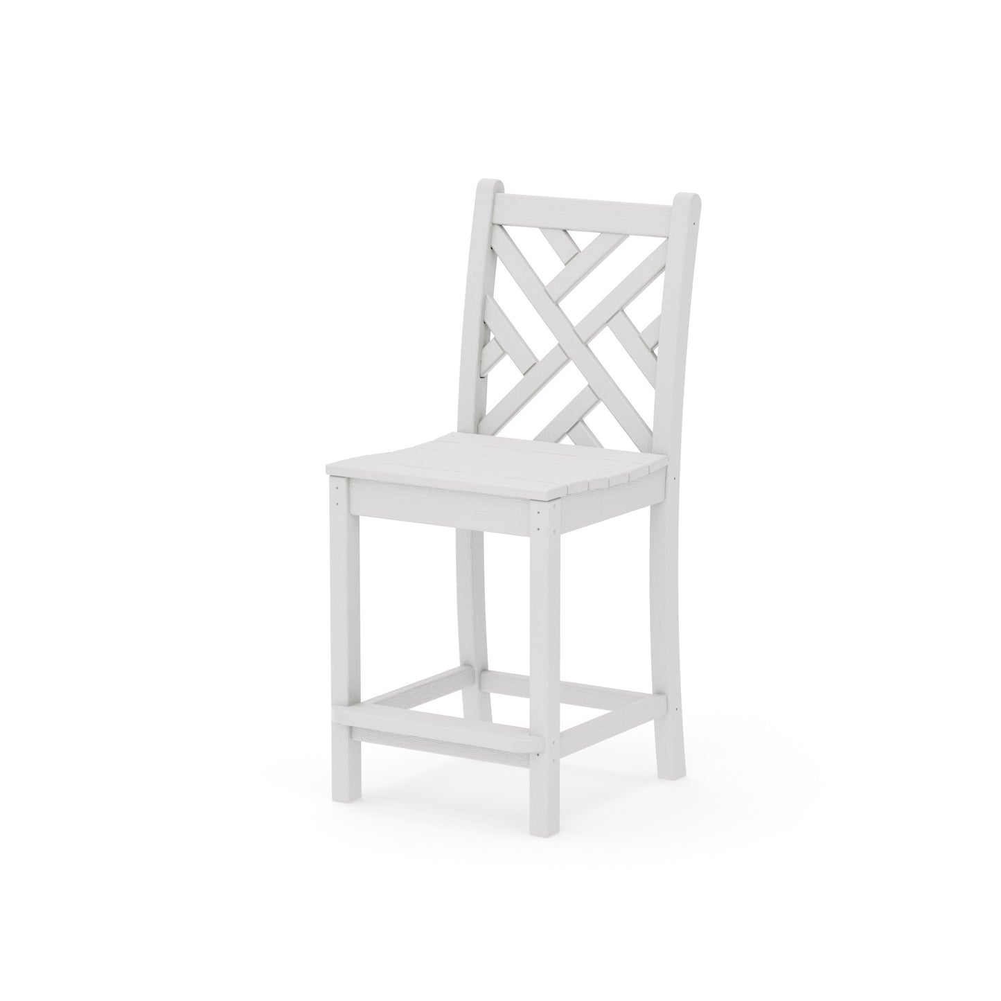 POLYWOOD Chippendale Counter Side Chair — Vintage White