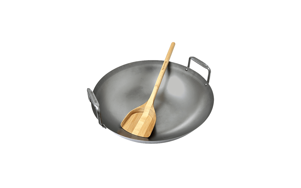 Carbon Steel Grill Wok w/ Bamboo Spatula