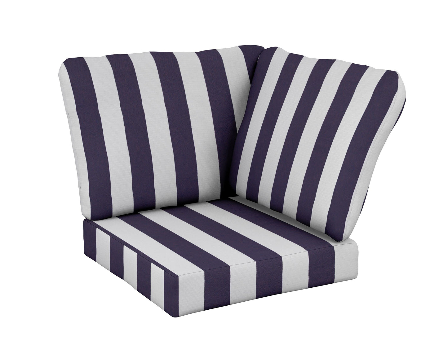 POLYWOOD Baffle Modular Corner Cushion — Cabana Stripe Navy