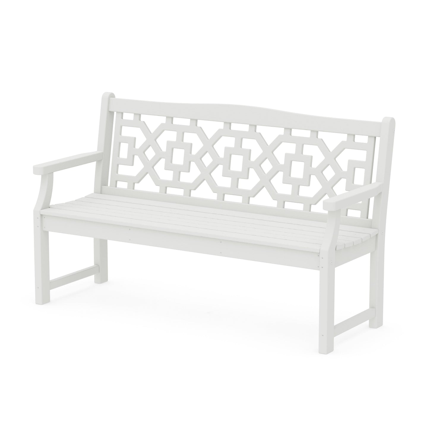 POLYWOOD Chinoiserie 60" Garden Bench — Vintage White