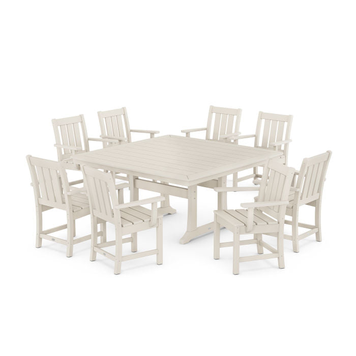 POLYWOOD Oxford 9-Piece Square Dining Set with Trestle Legs FREE SHIPPING