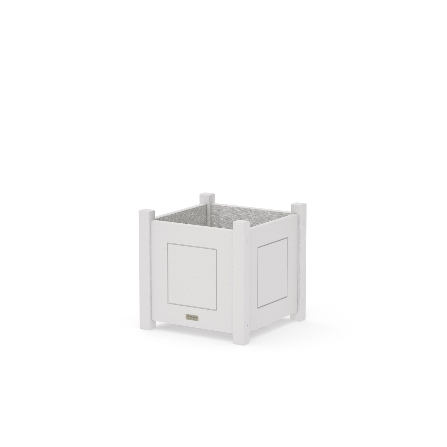POLYWOOD Country Living Square Planter Box — Vintage White