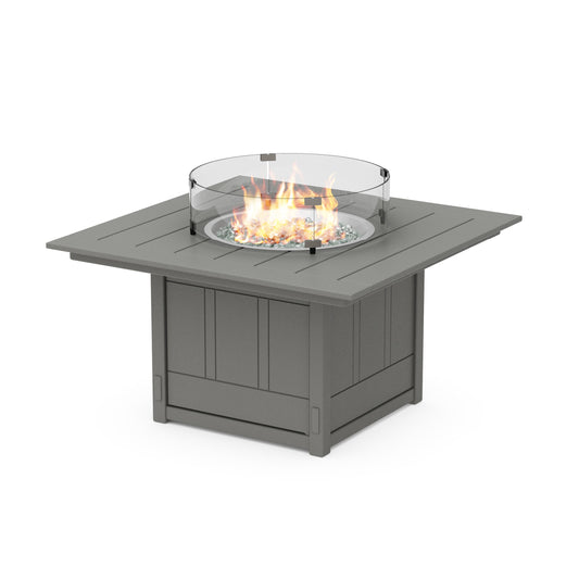 POLYWOOD Acadia Square 42" Fire Pit Table — Slate Grey